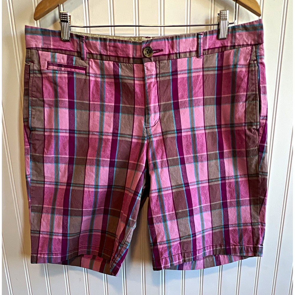Dockers Bermuda Shorts Womens 14 Slightly Curvy Mid Rise 9in Plaid Twill